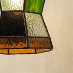 Green Stained Glass Geometric Art Deco Entryway Pendant Light - product view 3