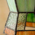 Green Stained Glass Geometric Art Deco Entryway Pendant Light - product view 2