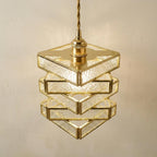 Gold Textured Glass Pendant Light by AuroraeGlass