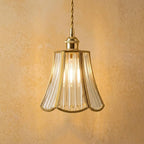 Clear Fluted Glass Pendant Light by AuroraeGlass
