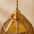 Amber Stained Glass Scalloped Pendant Light - product view 4
