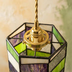 Geometric Stained Glass Art Deco Pendant Light - product view 4