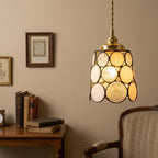 Cream Textured Stained Glass Pendant Light - product view 8