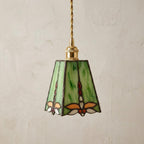 Green Stained Glass Art Nouveau Bohemian Pendant Light - product view 7
