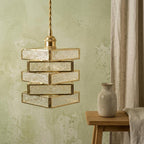 Gold Textured Glass Pendant Light - product view 8