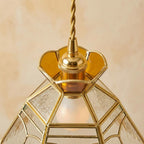 Stained Glass Pendant Light Shade Amber - product view 4