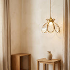 Clear Glass Flower Pendant Light Shade - product view 9