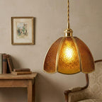 Amber Textured Glass Dome Pendant Light - product view 8