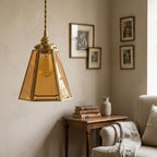 Amber Geometric Glass Pendant Light - product view 8