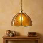 Amber Textured Glass Dome Pendant Light - product view 10
