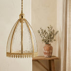 Clear Textured Glass Dome Pendant Light - product view 7