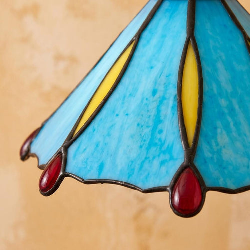 Blue Stained Glass Lamp Shade, Tiffany Style Pendant Light Shade, Small Replacement Glass Lampshade, Handmade Hanging Light Cover