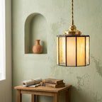 Cream Amber Stained Glass Pendant Light - product view 6