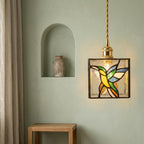 Hummingbird Stained Glass Pendant Light - product view 6