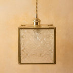 Square Embossed Glass Pendant Light - product view 5
