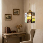 Geometric Stained Glass Art Deco Pendant Light - product view 8