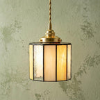 Cream Amber Stained Glass Pendant Light by AuroraeGlass