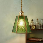Green Embossed Glass Lamp Shade - product view 6