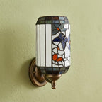 Cream Floral Stained Glass Pendant Light - product view 8