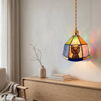 Stained Glass Cat Black Pendant Light - product view 6