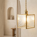Geometric Textured Glass Square Kitchen Island Pendant Light - product view 5