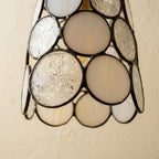 Cream Textured Stained Glass Pendant Light - product view 3