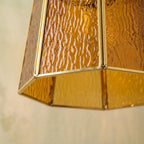 Amber Stained Glass Geometric Pendant Light - product view 3