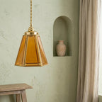 Amber Geometric Glass Pendant Light - product view 6