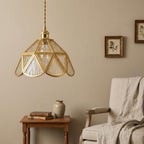 Geometric Textured Glass Scalloped Pendant Light - product view 9