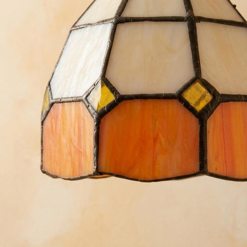 Amber Cream Geometric Stained Glass Pendant Light - product view 2