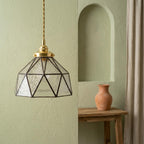 Clear Geometric Stained Glass Pendant Light - product view 7