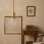 Square Embossed Glass Pendant Light - product view 9