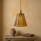 Amber Glass Floral Pendant Light - product view 10