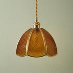 Amber Textured Glass Dome Pendant Light - product view 5