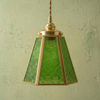 Green Embossed Glass Pendant Light - product view 4