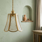 Clear Embossed Glass Pendant Light - product view 6