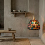 Mosaic Glass Maximalist Eclectic Pendant Light - product view 8