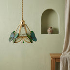 Butterfly Stained Glass Green Pendant Light - product view 8