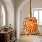 Mosaic Glass Bohemian Sunburst Pendant Light - product view 4