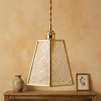 Geometric Textured Glass Art Deco Pendant Light - product view 9
