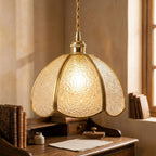 Textured Glass Flower Pendant Light - product view 10