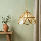 Geometric Textured Glass Scalloped Pendant Light - product view 6