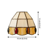 Amber Cream Scalloped Stained Glass Pendant Light - product view 10