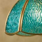 Aqua Blue Textured Glass Dome Pendant Light - product view 3