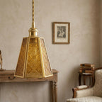 Amber Glass Floral Pendant Light - product view 8