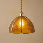 Amber Textured Glass Dome Pendant Light by AuroraeGlass