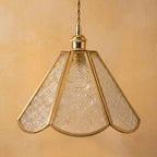 Clear Patterned Glass Pendant Light - product view 5