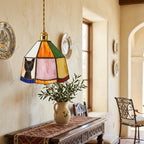 Stained Glass Cat Black Pendant Light - product view 9