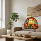 Mosaic Glass Maximalist Eclectic Pendant Light - product view 6