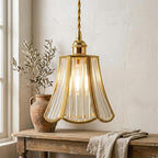 Clear Fluted Glass Pendant Light - product view 9